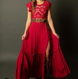 Joyfolie Ruby Red Maxi Dress